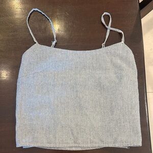 Brandy Melville Black and White Striped Tank Top